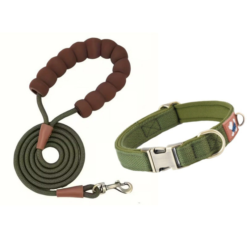 Padded dog collar with cotton lining, 3 sizes available