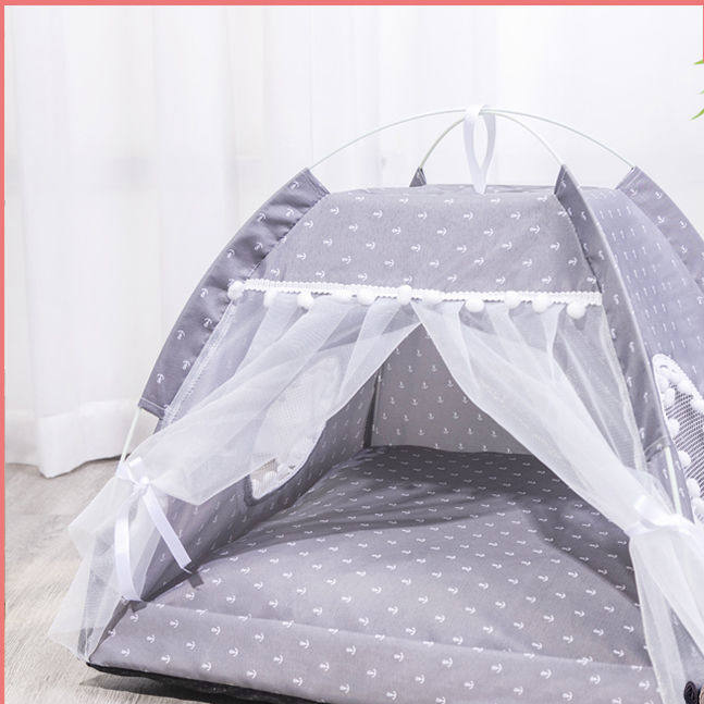 Pink enclosed cat tent bed with soft lining, view 53