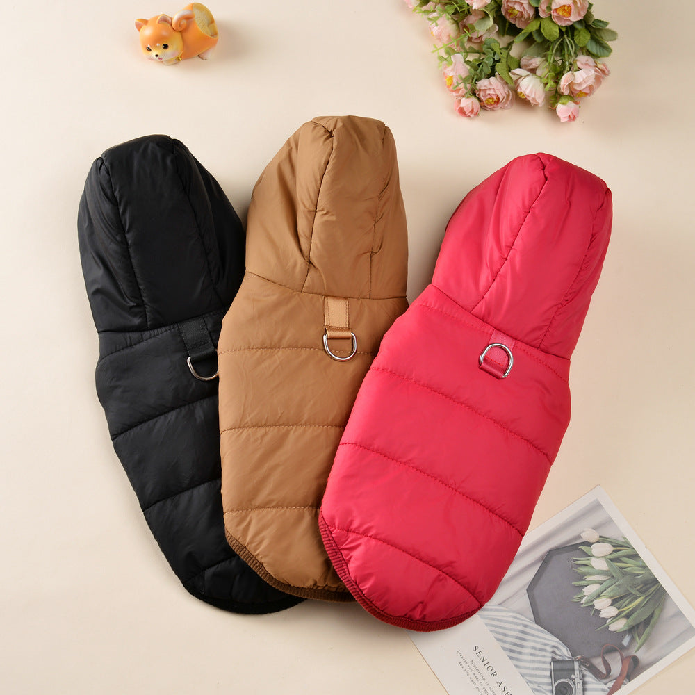 Hooded waterproof dog vest jackets in two styles