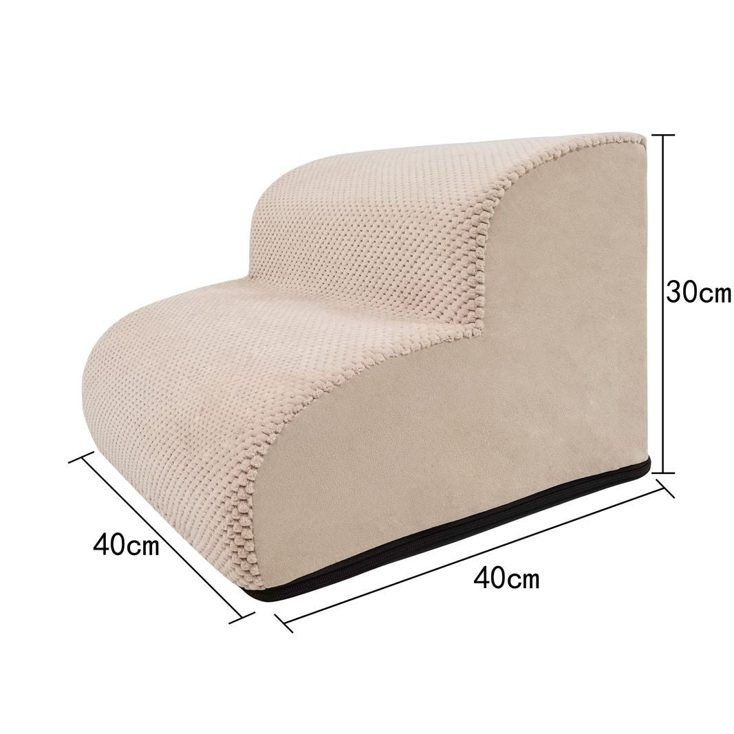 Small dog climbing soft suede foam pet stairs