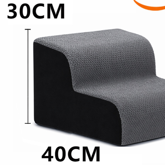 Pet ramp stairs with removable washable cover in Grey 2 Step Upgraded Plus