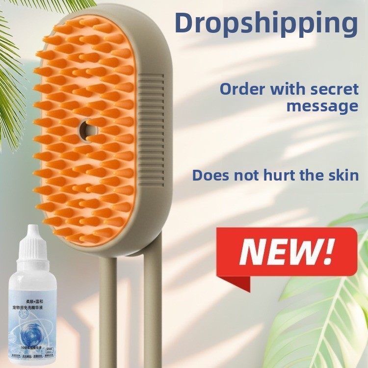 Electric Massaging Spray Comb with Silicone Tips, Anti-Static