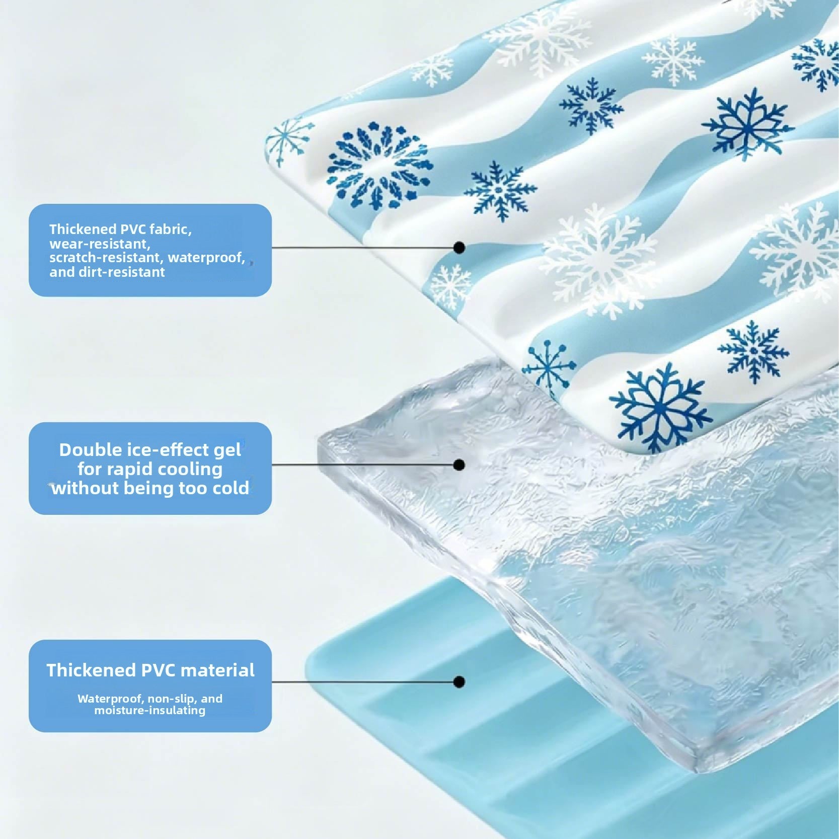 White shark print cooling gel pet mat for cats, photo 3