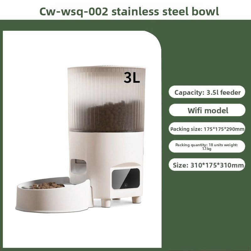 Automatic Pet Feeder with Dual Bowl and Camera Options for Cats and Small Dogs
