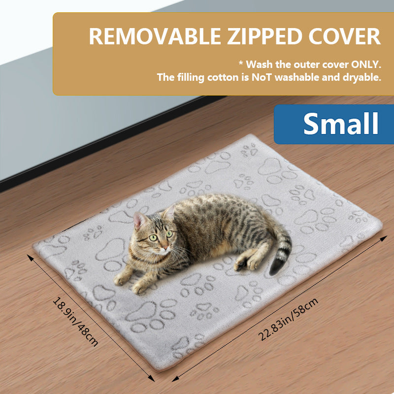 Self-warming pet mat with anti-slip base, sizes from Small