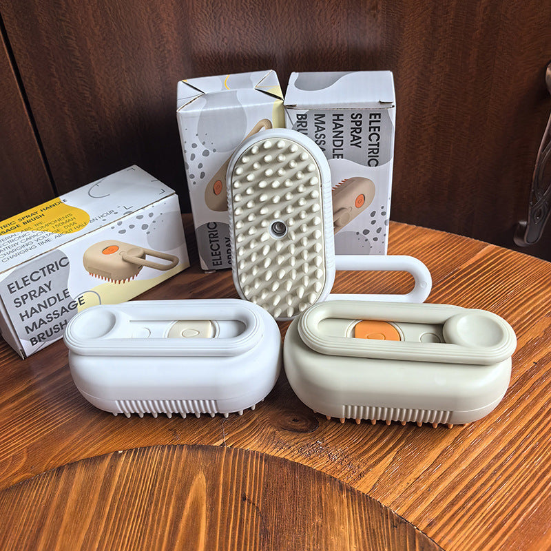 Electric Steam Spray Massage Comb, Rechargeable Mist Pet Brush