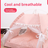 Pink enclosed cat tent bed with soft lining, view 1