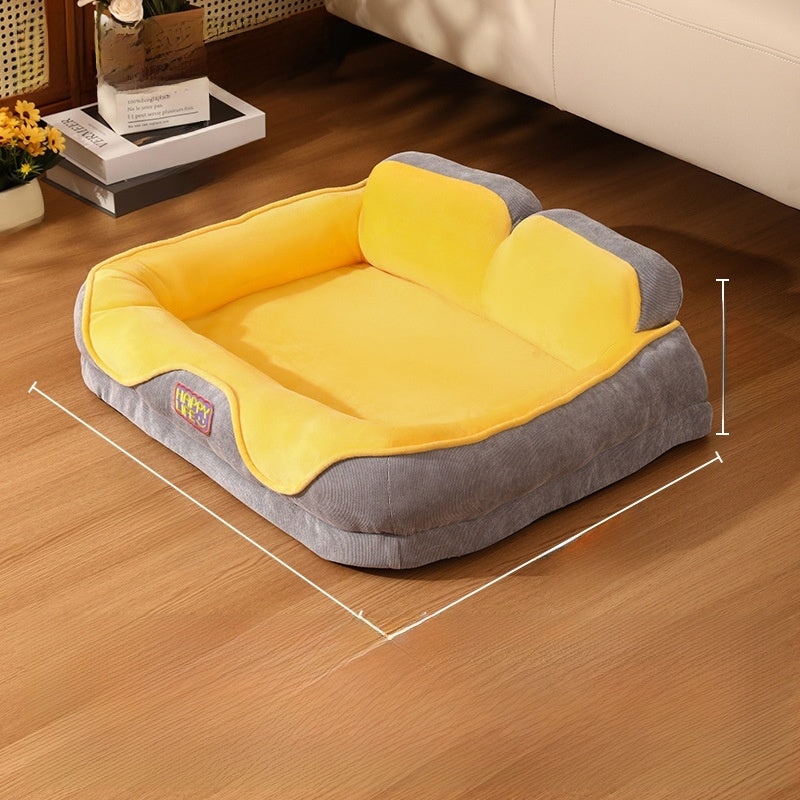Raised pet bed with built-in neck pillow, photo 13 of 14