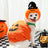 Pumpkin Halloween costume for dogs and cats in Black and Orange with Hat, close-up detail