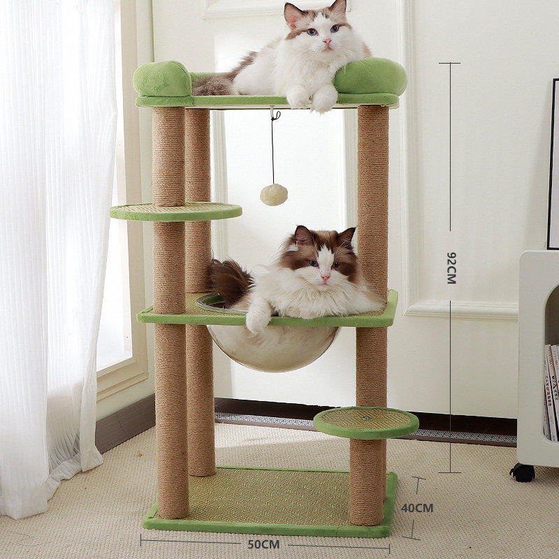 Two-tier oval sisal cat nest and climbing frame, additional product photo