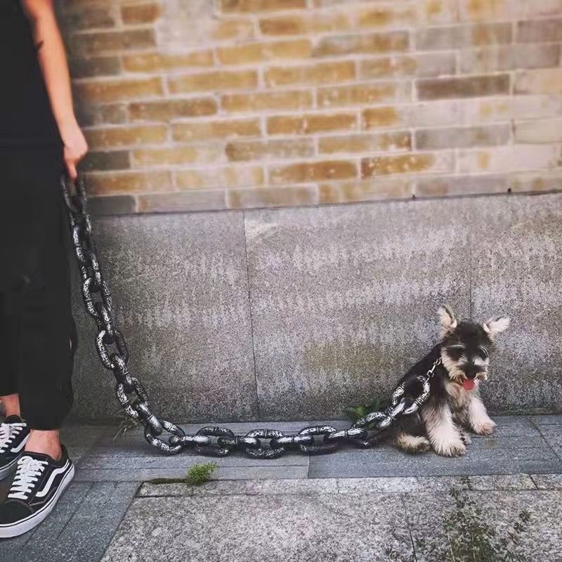 Chain-look plastic dog lead prop in 3 colour options