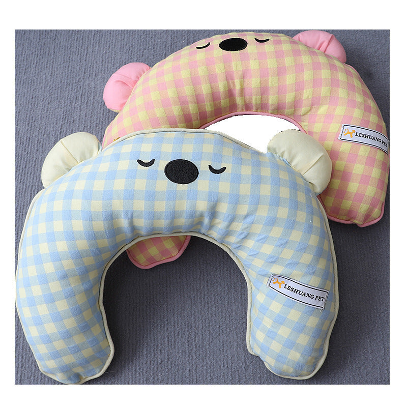 Sea salt green bear dog chin pillow in soft cotton, photo 4