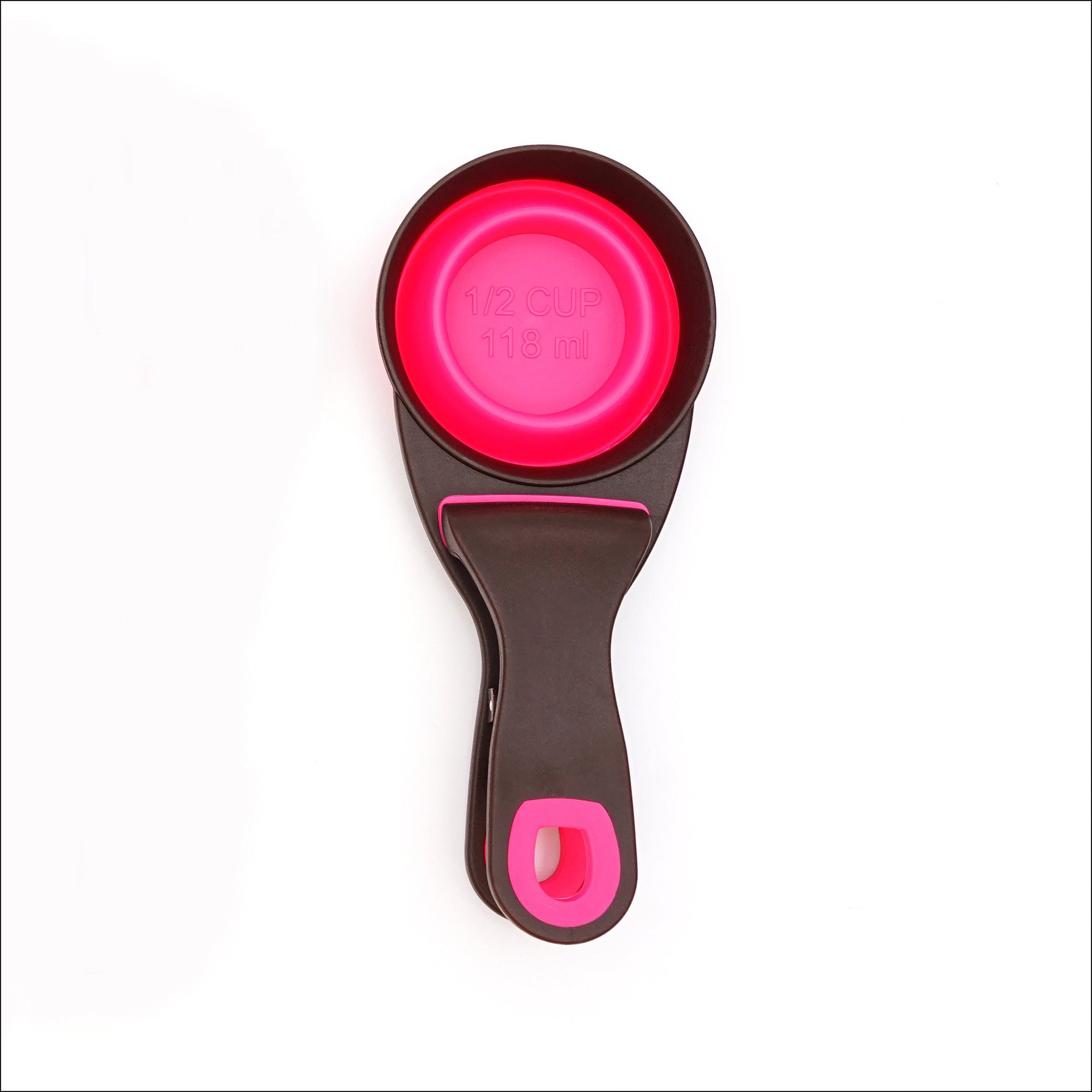 Foldable Silicone Pet Food Bowl with Scoop and Measuring Cup, Portable in Green or Pink