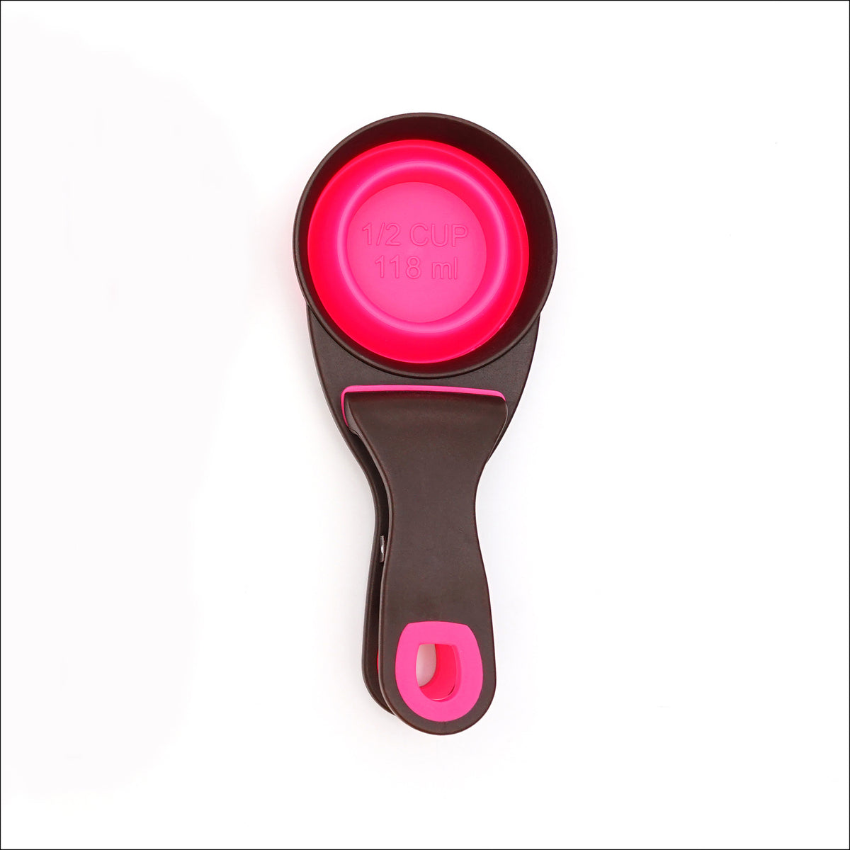 Foldable Silicone Pet Food Bowl with Scoop and Measuring Cup, Portable in Green or Pink