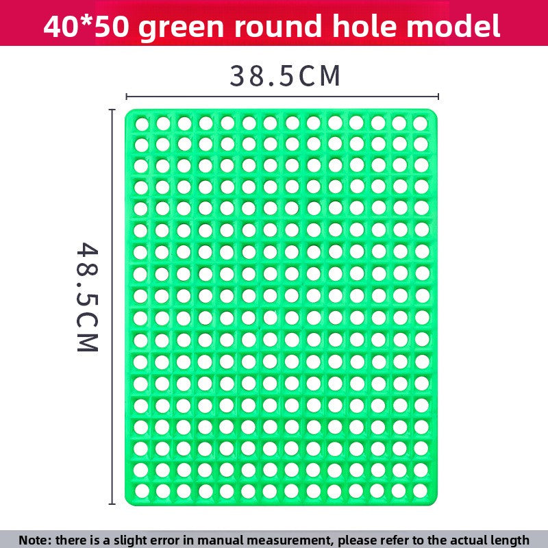 Green plastic rabbit cage floor mat with drainage holes, view 7