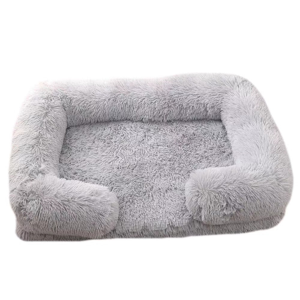 Round Enclosed Plush Cat Bed for Cats and Small Dogs