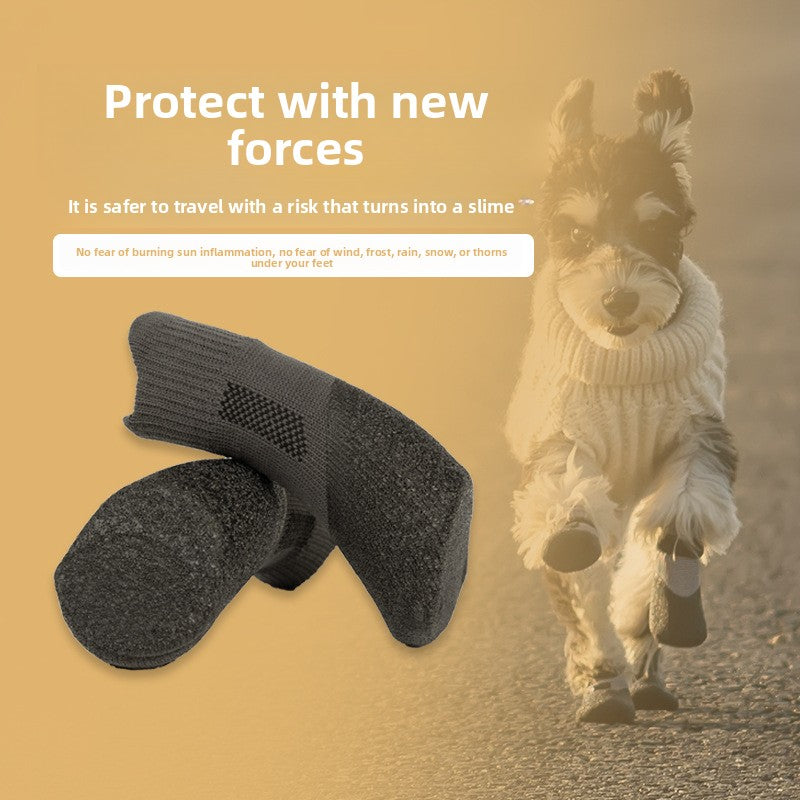Sporty rubber dog protection shoes in Style 1, front view