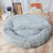 Round plush pet bed for dogs and cats, donut nest, view 10