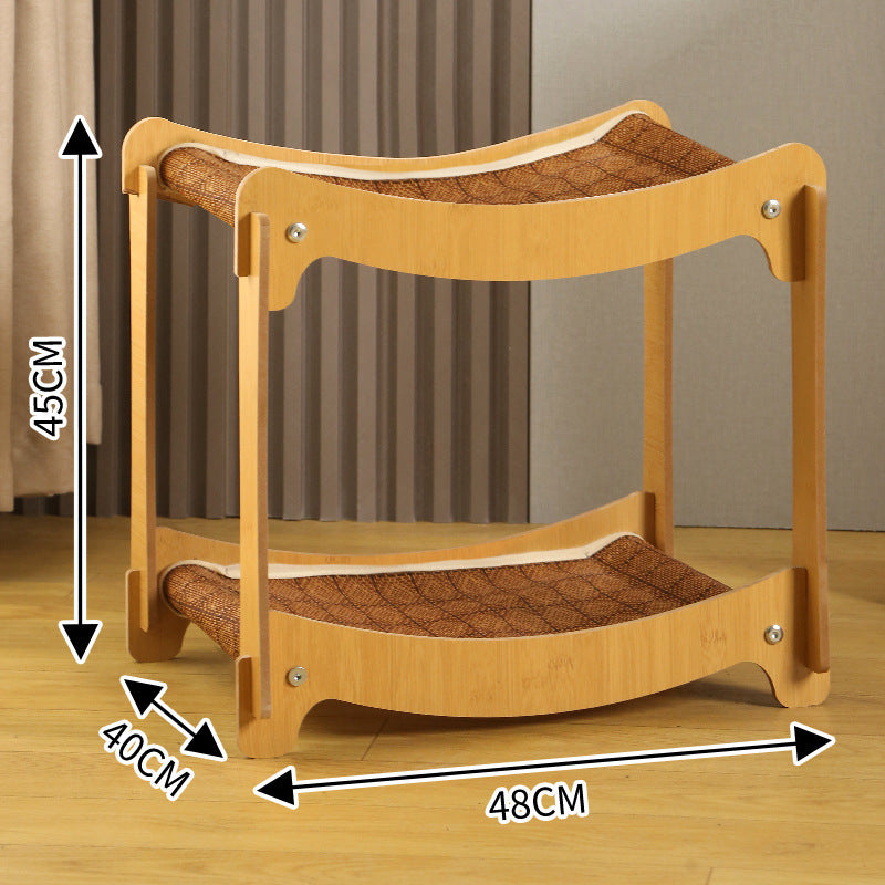 Corrugated cardboard cat scratcher rocking lounge with mat, photo 26 of 29