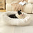 Raised edge cotton dog bed with curved sides and soft cushion, photo 3
