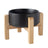 Elevated Ceramic Pet Feeding Bowl with Bamboo Stand, Anti-Spill Base in Five Colours