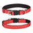 Reflective padded dog collar with locking buckle in Grey Printed, front view