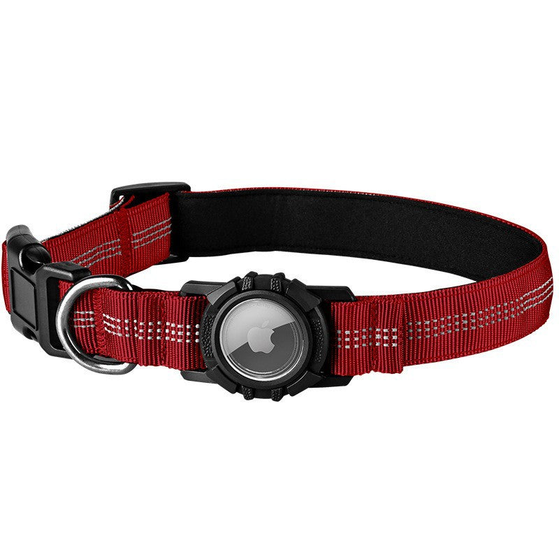 Nylon dog collar with waterproof AirTag holder case, tag not included, product image 12