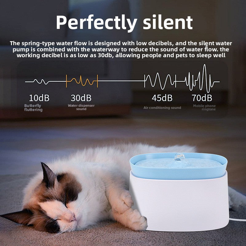 Automatic Circulating Cat Water Fountain with Filter Cartridges and Anti-Dry Burn Safety