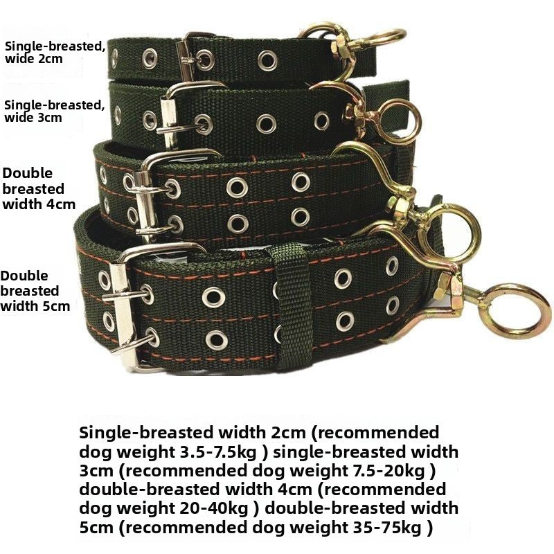 Wide double-layer nylon dog collar, 5 sizes available
