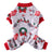 Coral fleece four-leg dog jumpsuit with holiday print in Orange Style B, material detail