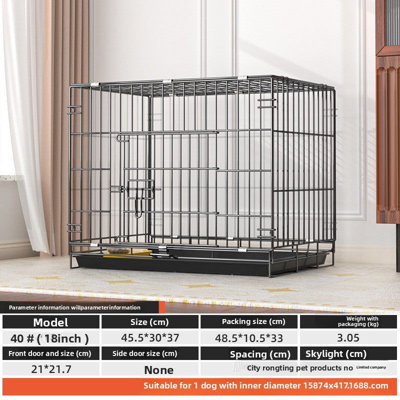 Black foldable wire dog crate with divider panel, photo 5