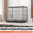 Black foldable wire dog crate with divider panel, photo 5