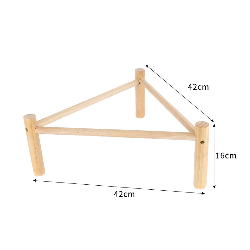 Natural wood bird and chicken swing and perch in 42cm Triangle Swing