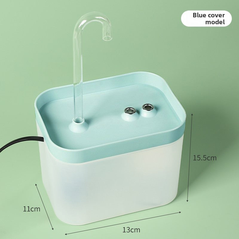 Circulating Cat Water Fountain with Ultra-Quiet Pump, Filter and Transparent Tank