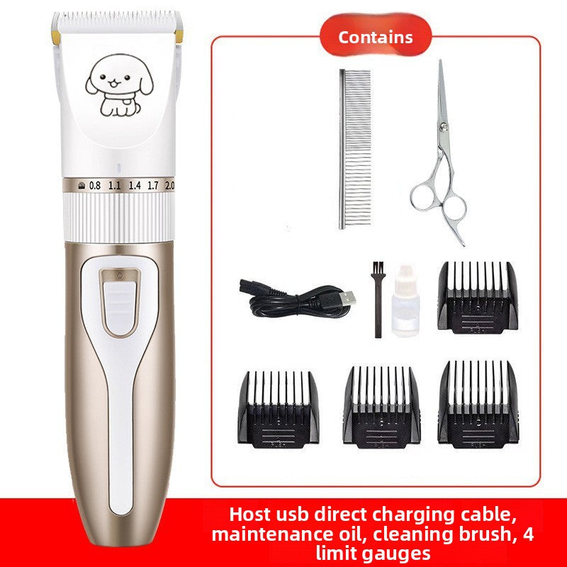 Cordless Dog Hair Clippers with Guide Combs, Low Noise Trimmer Kit