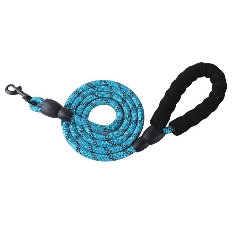 Reflective nylon dog lead with foam handle, available from Pet Royale UK