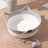 Grey cotton rope cat bed with scratcher and play ball, view 4