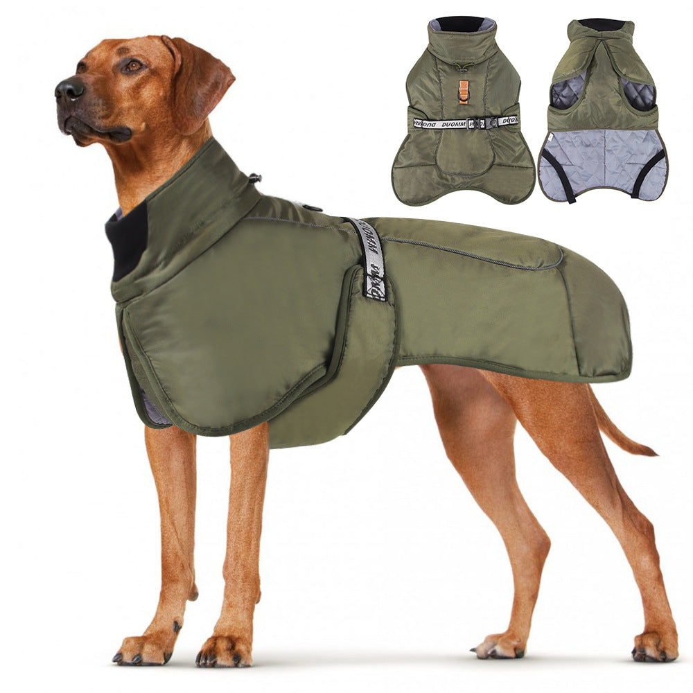 Thick padded reflective burgundy coat for large dogs, product image 18