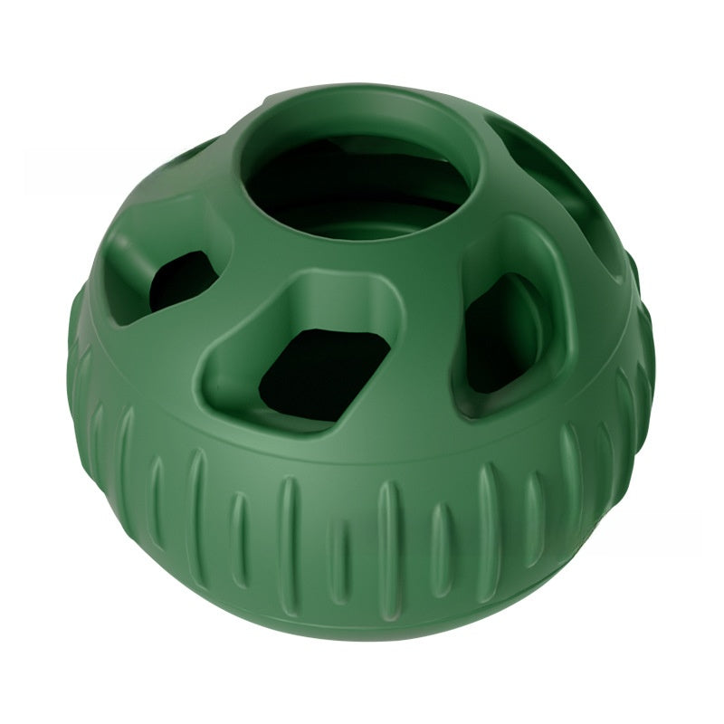 Green silicone dog treat dispensing ball on a plain background - photo 7