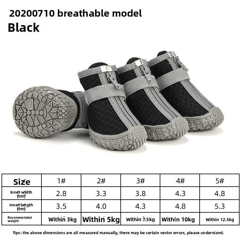 Breathable mesh puppy shoes with TPR soles in Pink Waterproof, top view