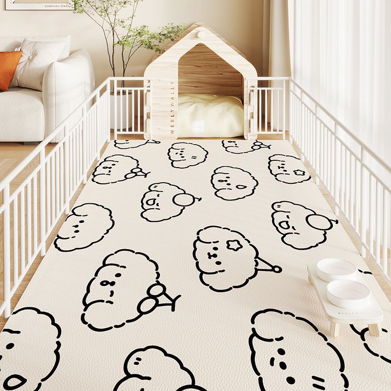 Waterproof PVC dog crate mat in Cute Dog, size 80 x 120cm