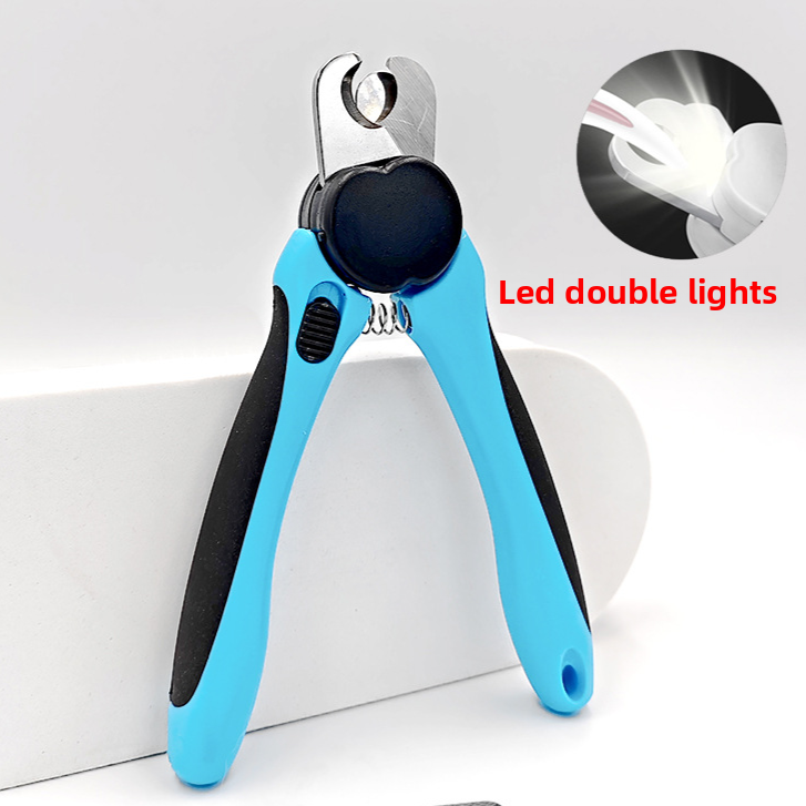 LED Illuminated Pet Nail Clipper with Safety Guard and Built-In Nail File