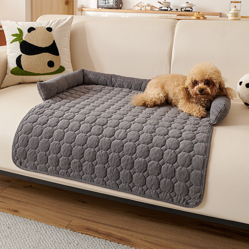 Dark grey twist plush mat for dogs and cats
