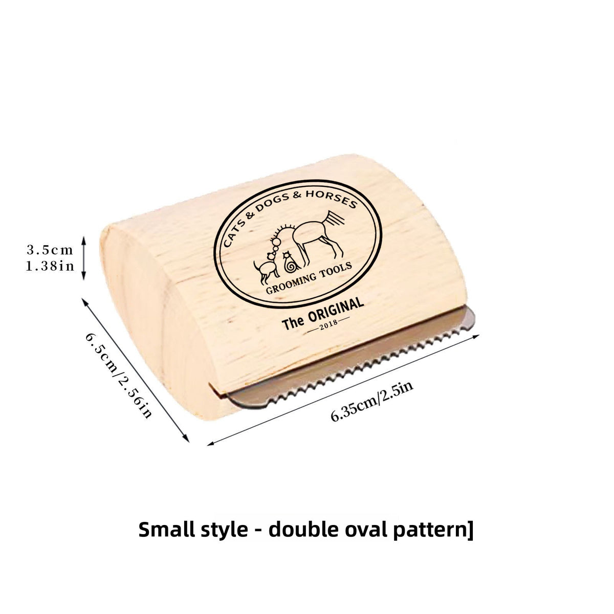 Solid Wood Grooming Brush for Dogs, Cats and Horses