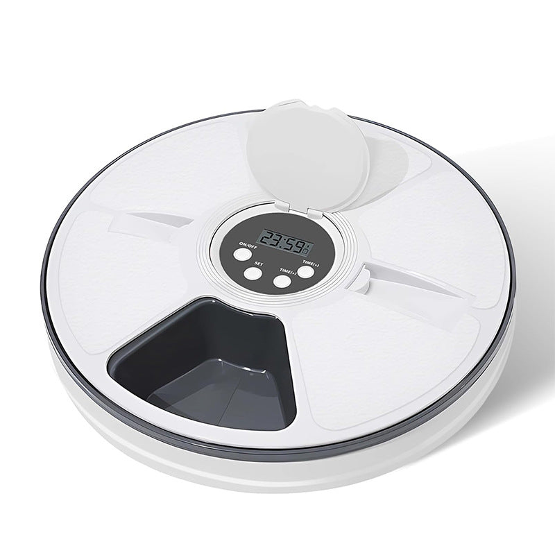 Automatic Battery-Powered Pet Feeder with 24-Hour Timed Feeding and Compact Design