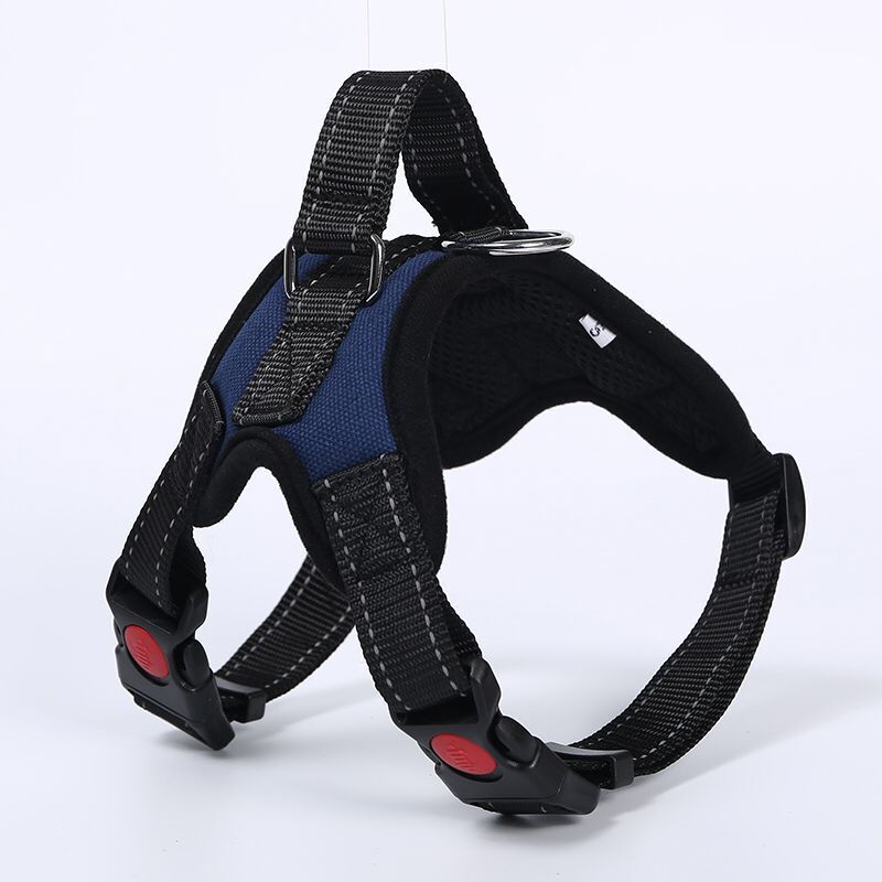 Breathable adjustable dog harness with reflective lead in Leopard Print, top view