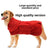Thick microfibre dog bathrobe with full coverage in Lake Blue, side view