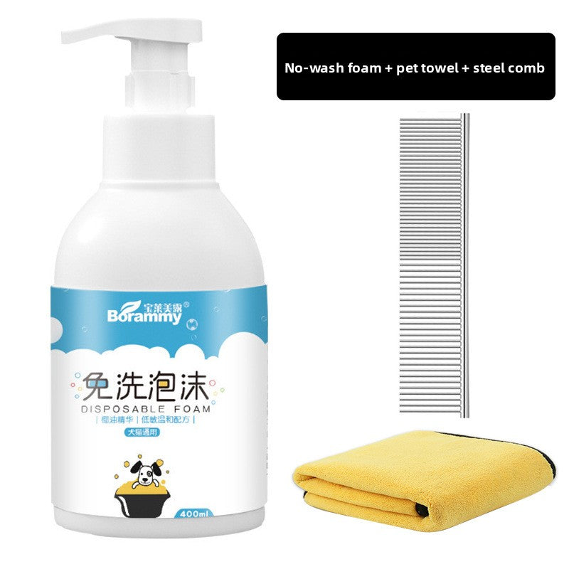 Wash-Free Pet Shower Foam 400ml, Deodorising Dry Bath Cleanser