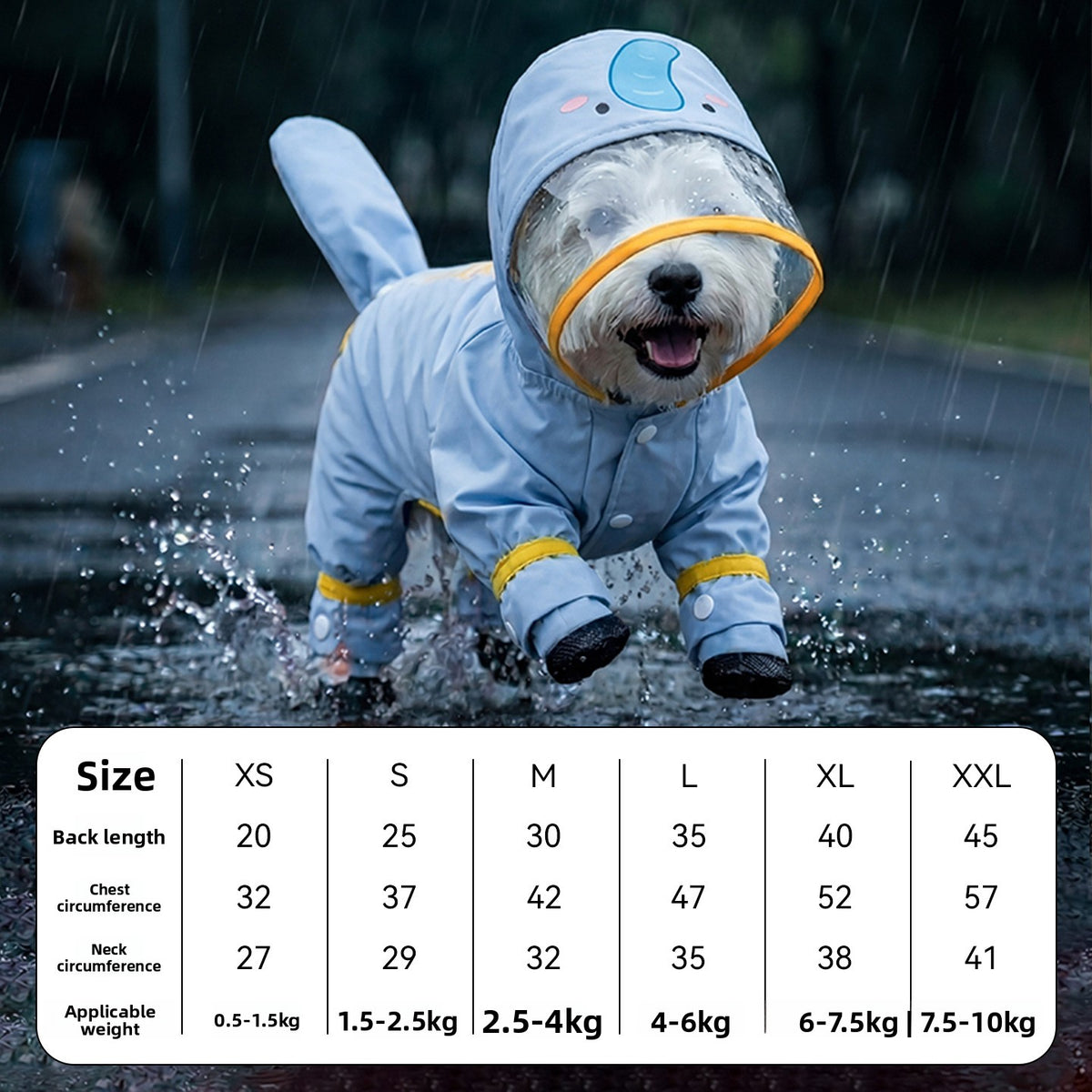 Four leg waterproof dog raincoat, available in 15 styles, image 11