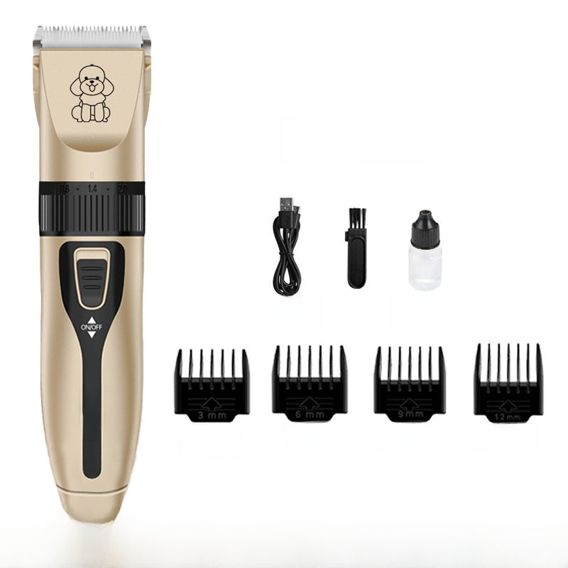 Quiet Ceramic Blade Pet Hair Clipper Kit with Guide Combs